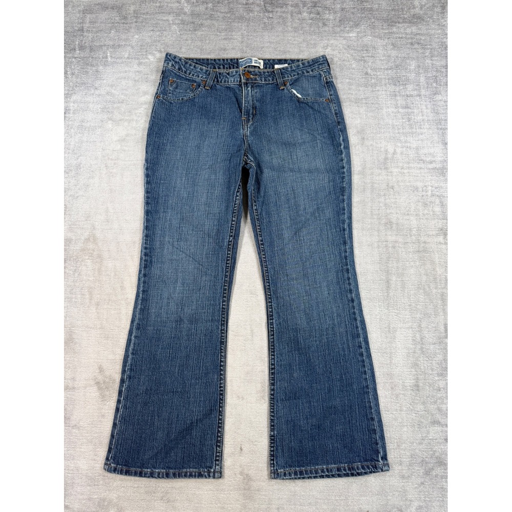 Signature by Levi Strauss Pants Women 12 Short Blue Y2K Denim Low Rise Bootcut